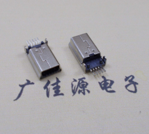 邵阳MINI USB公头 5pin端子贴板带柱 10.7mm体长