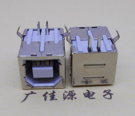 邵阳USB BF90度母座 打印机接口 卧式插板DIP白胶