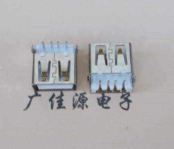 邵阳USB母座接口 AF90度沉板1.9引脚4P插件白胶芯直边