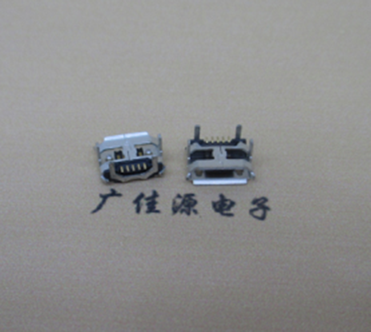 邵阳Micro usb5p母座 B型口 加长2.0mm牛角 焊接图解