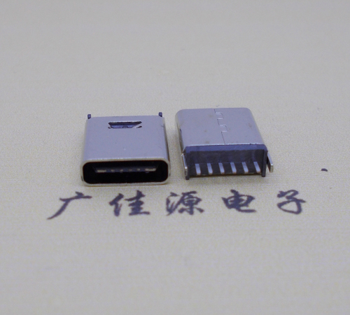 邵阳直立式插板Type-C6p母座连接器高H=10.0mm