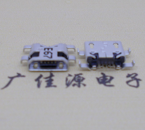 邵阳Micro usb 反向沉板1.2mm接口四脚插直边无导位