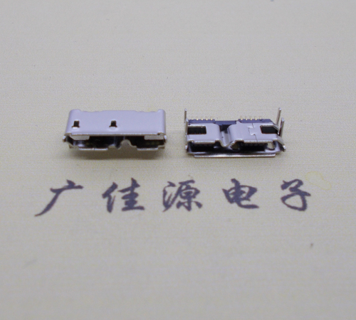 邵阳micro usb 3.0 10pin母座双接口带卷边四脚插板