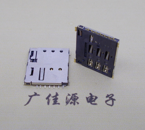 邵阳NANO SIM 自弹式卡座 1.37H 带CD测试7Pin 手机卡座连接器