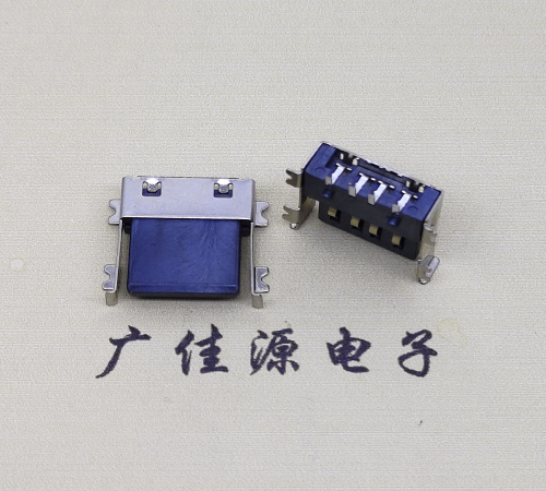 邵阳薄胶芯母座 USB2.0卧式贴板A母10.0短体尺寸